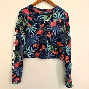 Hollister Women’s Floral Cropped Sweatshirt Size Small
